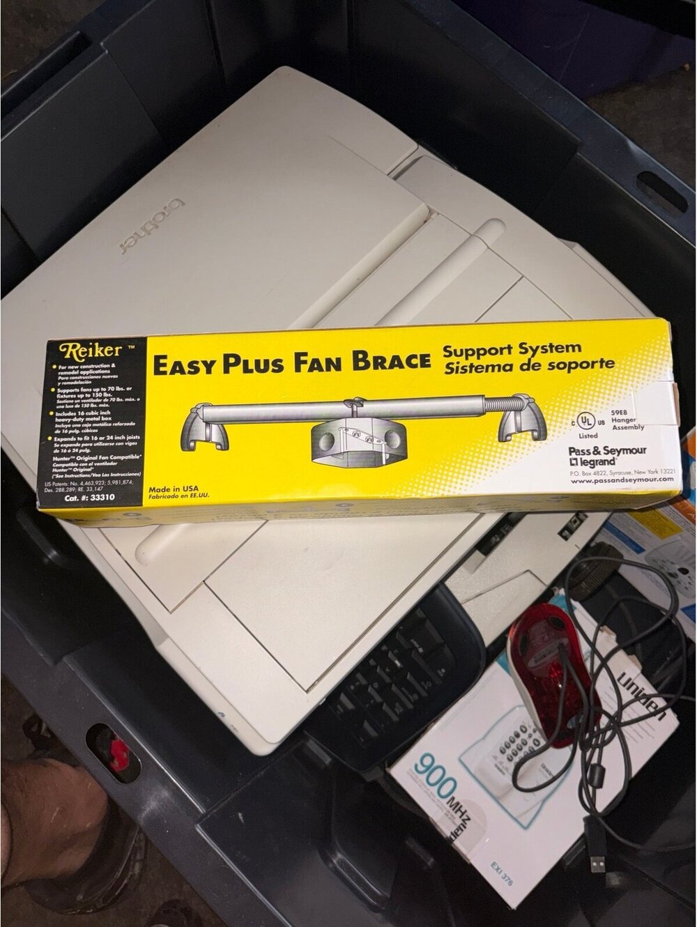 Reiker Easy Plus Fan Brace ~ New or Remodel ~ 16-24in Joists ~ 70 lb Fan ~ 33310